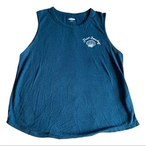 Old Navy Women’s Blue Just Beachy Linen Tank Top